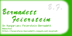bernadett feierstein business card